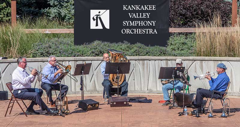 KVSO quintet performing at Legacy Park in Manteno Illinois